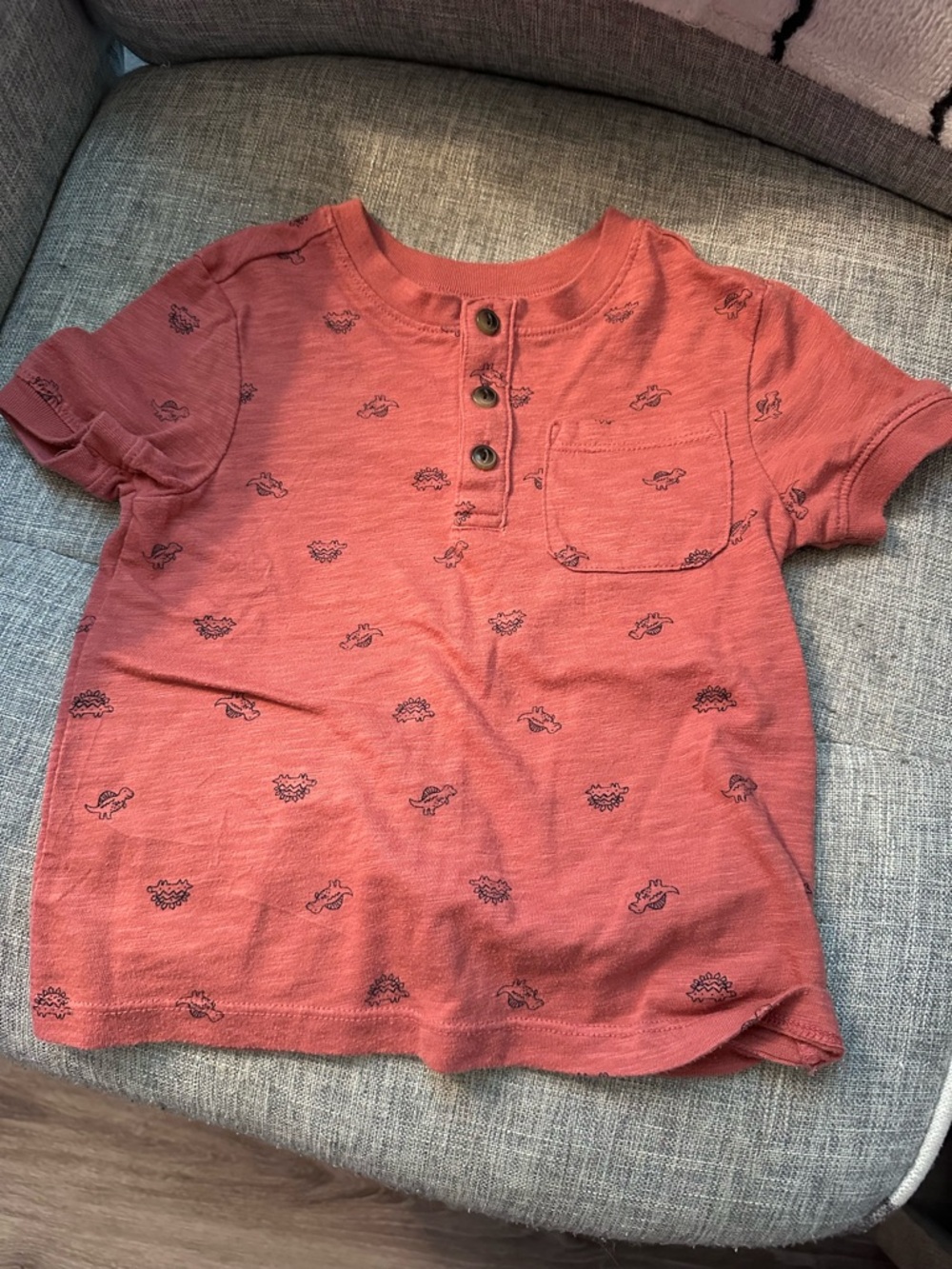 Old Navy Short Sleeve Henley Tee in Rust